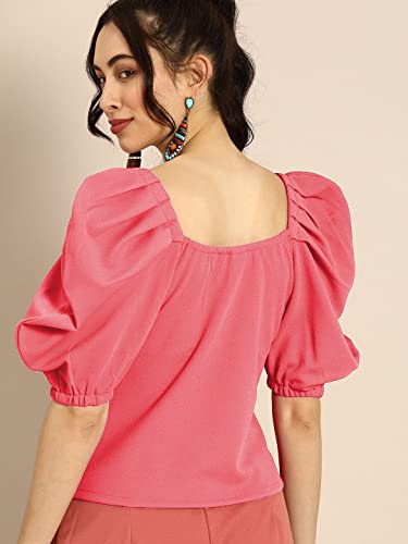 Image of Women's & Girl's Solid Short Sleeve Crop Top (LY-TopD6 Variation)