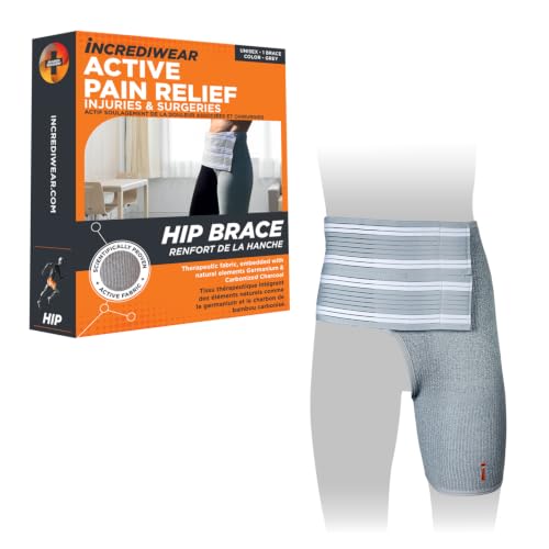 Image of Incrediwear Hip Brace - Hip Brace for Women and Men, Supports Hip Pain Relief and Aids Hip Injury Recovery, Reduces Swelling, Designed for Support, Comfort, & Mobility (Right Leg, Medium)