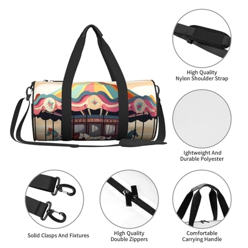 Travel Duffle Bag Weekender Bags for Men Women with Shoe Compartment Large Capacity Weekender Overnight Bag Carousel Carry On Tote Bags Sport Gym Bag for Travel Yoga4