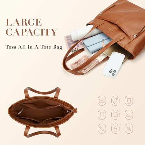 Missnine Tote Bag For Women With Zipper, Leather Purse And Handbags, Ladies Top-Handle Shoulder Hobo Bags For Work thumb #2
