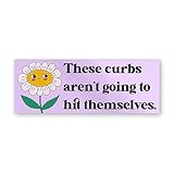 These Curbs aren't Going to Hit Themselves Car Stickers, Cute Stickers for Water Bottles, Skateboards and Notebooks, Laptop Kindle and Funny Stickers for Adults, Size 6
