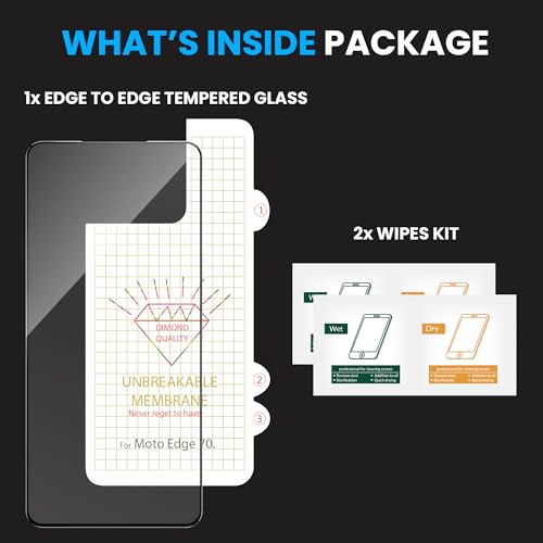 Image of ArmourPro Tempered Glass for Motorola Edge 70 with Back Clear Membrane Guard, Edge to Edge Screen Protector, Anti-Bubble, Anti-Fingerprint, Oil Resistant, Installation Kit | Black
