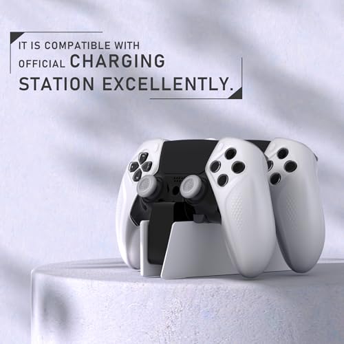 PlayVital Ninja Edition Glow in Dark Half-Covered Silicone Cover for ps5 Edge Wireless Controller, Ergonomic Protector Soft Rubber Case for ps5 Edge Controller with Thumb Grips - Green