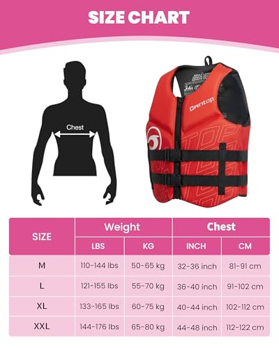Owntop Swim Vest Adult Water Sport Vest Neoprene Floaties for Swimming, Boating, Kayaking, Fishing | Adjustable Zipper Dual Buckle Foldable Buoyancy Jacket