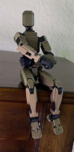 Image of VAALI Dummy 13 Action Figure Fully Assembled T13 Articulated Robot Toy with 12 Accessories (Swords Guns Extra Hands) 3D Printed Poseable Desktop Figure for Stop Motion Artists Gamers 5.4 inch (Brown)