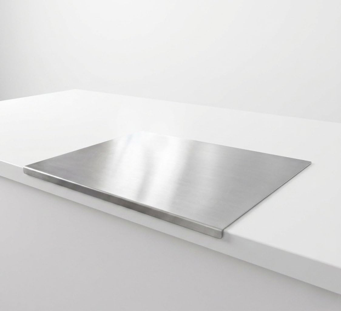 Rigamonti X-Board AISI 304 Stainless Steel Worktop, 49 x 34.5 cm, Kneading Board with Standing Edge, Table and Non-Slip Mat, Dishwasher Washable, Fresh Pasta Top, Made in Italy