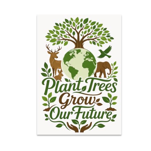 Nature Conservation Poster - Plant Trees Grow Our Future - 13x19