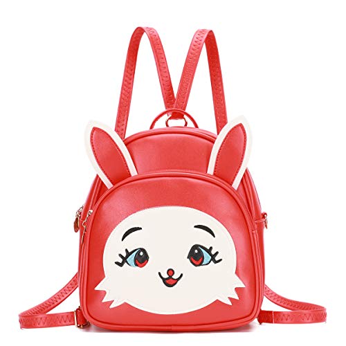 KL928 Girls Mini Backpack Toddler 3D Animal Casual Daypack PU Leather Preschool Convertible Shoulder Bag Gift for Kids (Black)