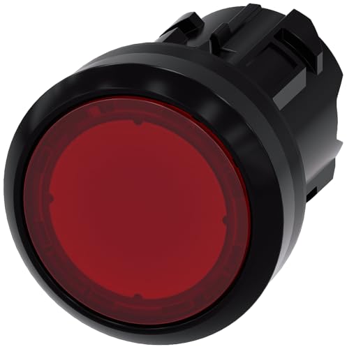 Bouton rond rasante Siemens Sirius rouge avec lampe de signalisation intégrée - 2