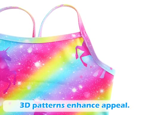 Image of Snowheart Girls Swimsuit One-Piece Bathing Suits Multicolor Kids Sport Summer Beach Swimwear for 2-12 Years Old