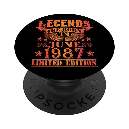 Cumpleaños Junio 1987 Edición Limitada Regalo Legend June PopSockets PopGrip Intercambiable