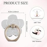 Sibba 2pcs Phone Ring Holder Kickstand Cellphone Flower Finger Ring Grips Stand Metal Universal Accessories Compatible with Smartphone, Mobile Phones, Phone case (Silver, Rose Gold) - Image 6