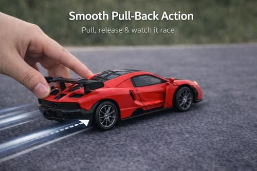 Image of Brand Conquer Defender 1:36 Diecast Model | Openable Doors, Bonnet & Boot for Kids and Collectors | Alloy Metal Car Toy | Perfect for Play & Display (Mclaren Senna Red)