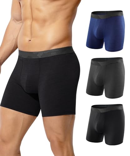 Arjen Kroos Lot 3 Boxer Long Homme Randonnée Séchage Rapide sans Couture