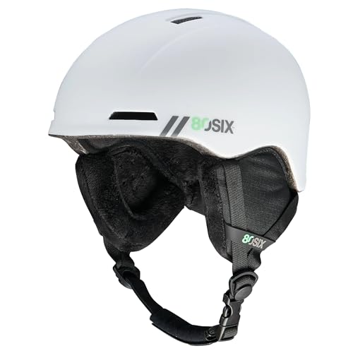80SIX Ski Helmet – Lightweight Protection for Skiing, Snowboarding, Skating – Unisex Snow Sports Helmet for Men Women Yout (Gray Matte, M/L) (White Matte, L/XL)