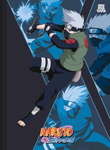 Kit de Caderno, Brochura Costurado 1/1, Capa Dura, Naruto, 80 Folhas, Animativa, Pacote com 5 Unidad
