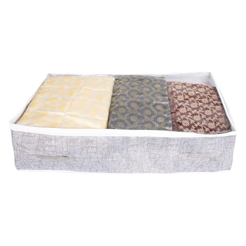 Image of Raggle 4 PCS Underbed Storage Bags Foldable Clothes Bag Large Capacity Storage With Clear Window Reinforced Handles Zippered Organizer Non-Woven For Comforters Blankets Bedding (Art Deco, 4)