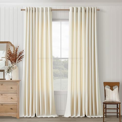 Beige Ecru 108 Inches Long Curtains for Living Room 2