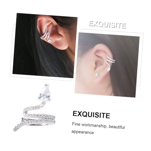 Boucle d'oreille serpent en strass élégant bijou de mariage - 2