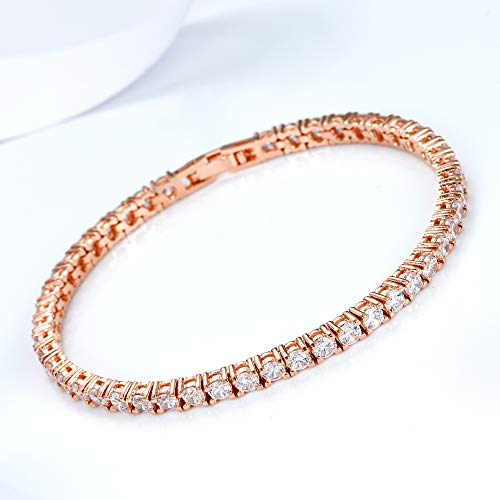 SHKA | AAA + 3.0mm Cubic Zirconia | 18K Gold Plated Ladies Tennis Bracelet CZ Bracelet | 6.5 inch-7.5 inch4