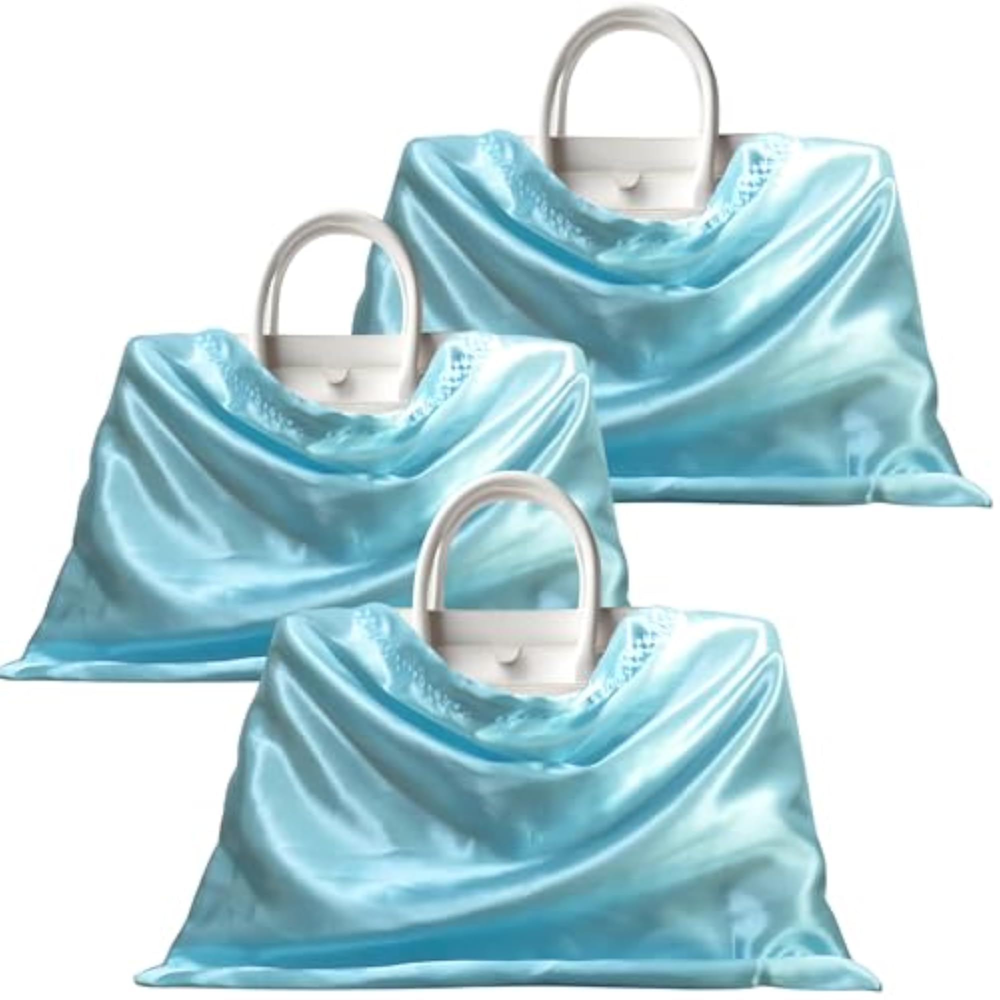Silky Satin Drawstring Dustproof Bag Covers, 3 or 4 Packs