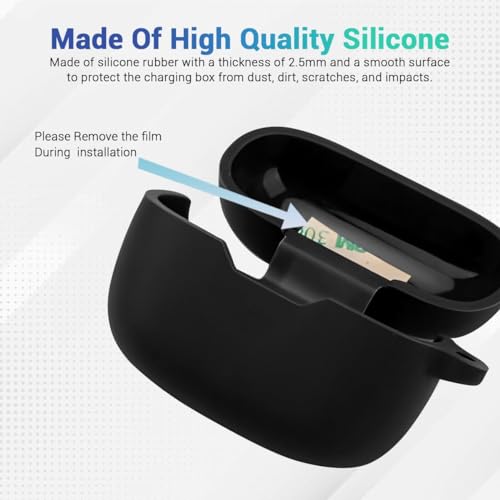 Image of WELCROS Silicone Cover Case with Carbiner Compatible with jbll Wave Beam 2 (2024) (Black, Keychain)