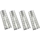 Tmozyar 032370 Ceramic Briquette Tray 4 Heat Plates, Burner Cover with briquettes Replacement for Viking VGBQ33603RESS, VGBQ53024, VGBQ53624, VGBQ54224 Gas Grill 18" X 5-1/2"