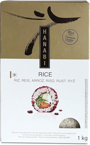 Día & Noche Arroz Especial para Sushi de 1 kg., Importado de Japón, Hanabi Arroz