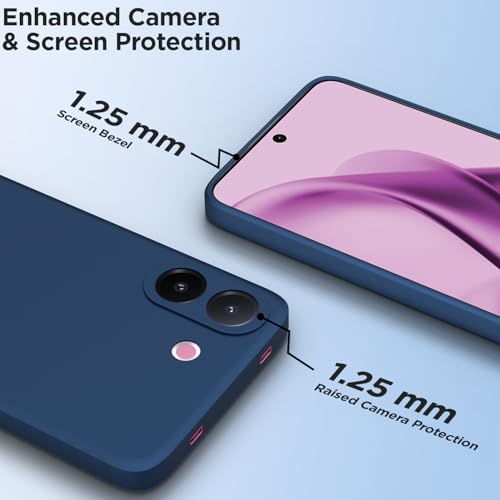 Image of Outlouders Back Cover for Vivo V60e 5G / Vivo V60 5G | Camera Protection | Durable Soft Matte Silicone Bumper Case (Blue)