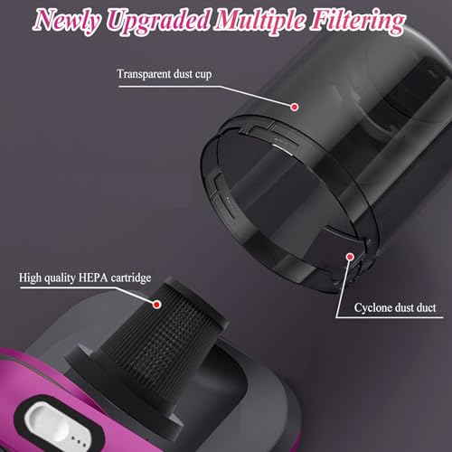 HAMON Mattress Vacuum Cleaner, Bed Vacuum Cleaner with UV Light, Handheld Cordless Bed Mattress Vacuum with Washable Filter for Mattresses Bed, Sofa, Pillows, Carpets - Image 6