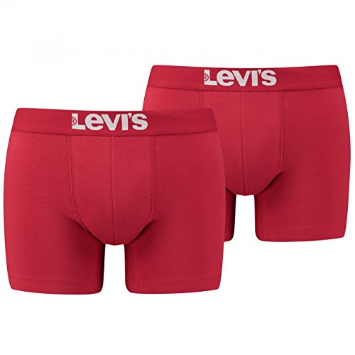 Levi's Herren Boxershorts Shorts Boxer Brief Unterhosen 951007001 4er Pack, Farbe:Rot, Wäschegröße:XL, Artikel:-186 Chili Pepper