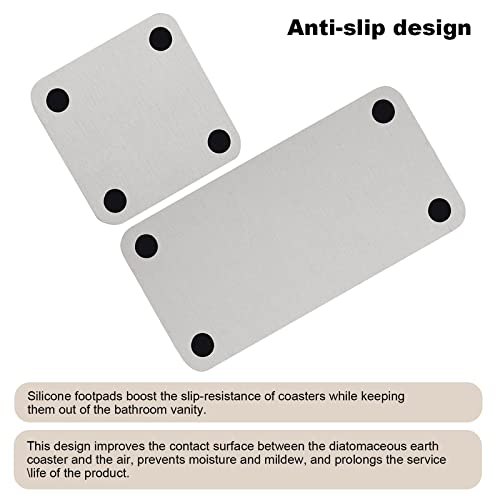 Tefola 4 Pcs Water Absorbent Diatomite Tray, Fast Drying Stone Sink Tray - Image 2