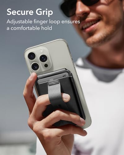 ESR for Magsafe Wallet with Full Find My Functionality, Magnetic Geo iPhone Wallet, Up to 3,000g Magnet Strength, Card-Holder with Adjustable Stand, for iPhone 16/15/14/13/12 Series, Black