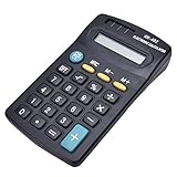 Portable Type Calculator with 8-Digit LCD Display, Office Products, Standard Function for Student, Black, 11.5x6.5cm