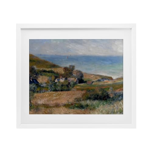 Affiche Vue de la côte de mer Renoir Stupell Industries cadre blanc pour habiller un petit mur