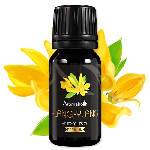 Aromaholik Ylang-Ylang-Öl BIO 100% naturrein – Ätherische Öle für Diffuser & Aroma Diffuser – Zertifiziertes ätherisches Öl aus Indien – Ylang Ylang Essential Oils 10ml für Sauna & Massage
