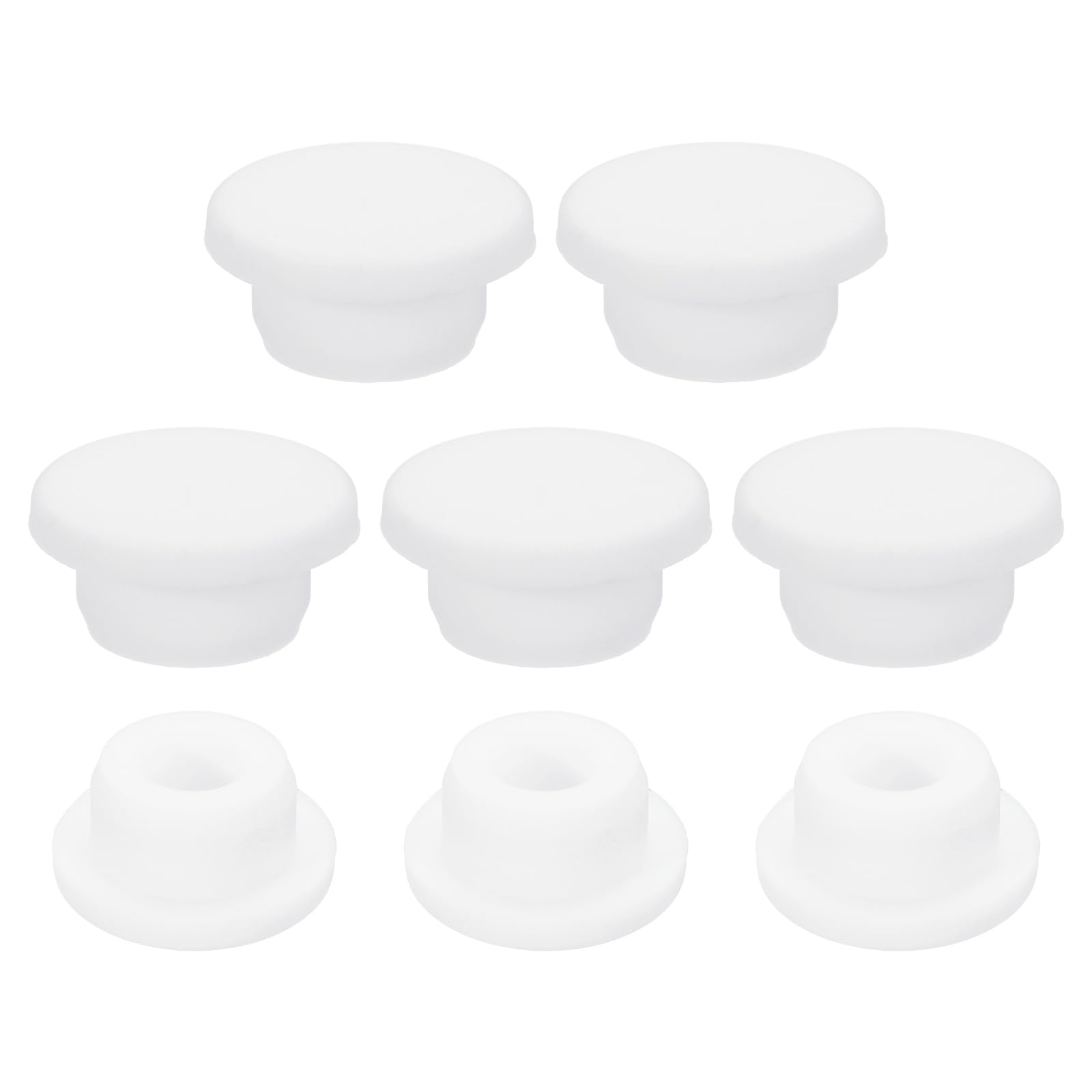 sourcing map 8Pcs Silicone Hole Plug 21mm, White High Temp T Type Rubber Stoppers for 19.8-20.8mm Hole, Waterproof Button Hole End Covers for Powder Coating, Sealing Plugs, Pipe Holes