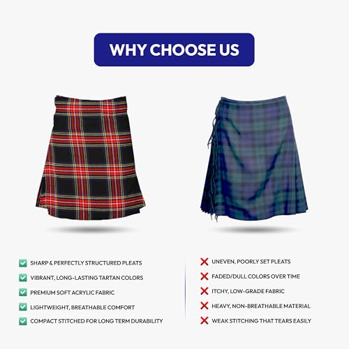 Image of Authentic Scottish Men's Tartan Kilts - Highland Light Weight Value Kilt | Embrace Your Heritage with Comfort