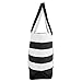 DALIX Striped Boat Bag Premium Cotton Canvas Tote in Black