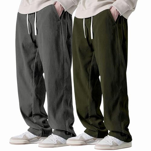 Image of Preneum Men Mid Rise Poly Cotton Loose Fit Trouser || Korean Style Travel & Lounge Wear with Pockets (Available in Plus Size)