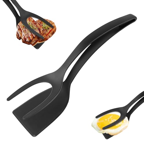 HOTUT Spatule en Nylon 2 en 1, Spatule à œufs à Crêpes Multifonction, Spatule de Cuisine en Nylon, Double Spatule œufs au Plat, Polyvalente Ustensiles de...