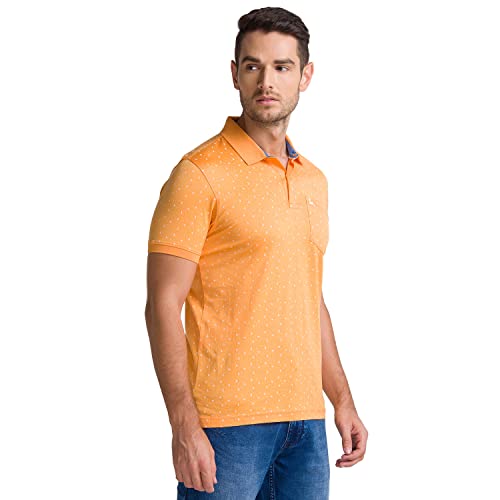 Image of Parx Men's Pure Cotton Print Pattern Regular Fit Polo Collar Polo Neck Half Sleeve Casual T-Shirt