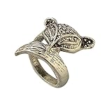 Ruilogod Lady Silber Ton Metall Fox geformt Retro-Stil Finger Ring