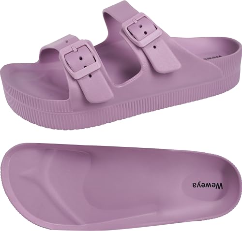 Image of Weweya Platform Sandals Women Arch Support Sandal Buckle Straps Slides