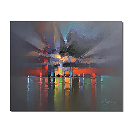 Impression sur toile paysage abstrait coloré 50x70 cm pour salon