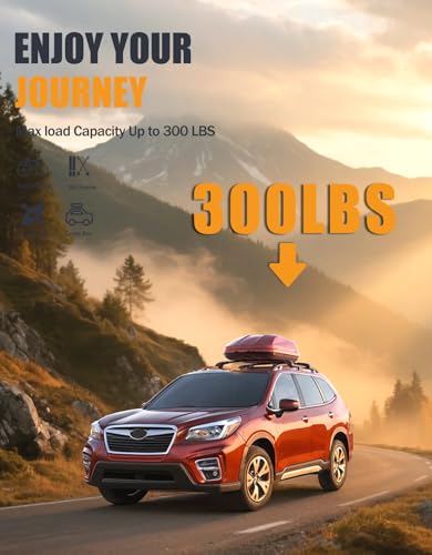 Image of KINGGERI 300lbs Roof Rack Cross Bars Compatible with Subaru Forester 2014-2026 with Raised Side Rails (Not for Wilderness), Lockable Heavy Duty Aluminum Roof Rails Crossbars Luggage SUV Accessories