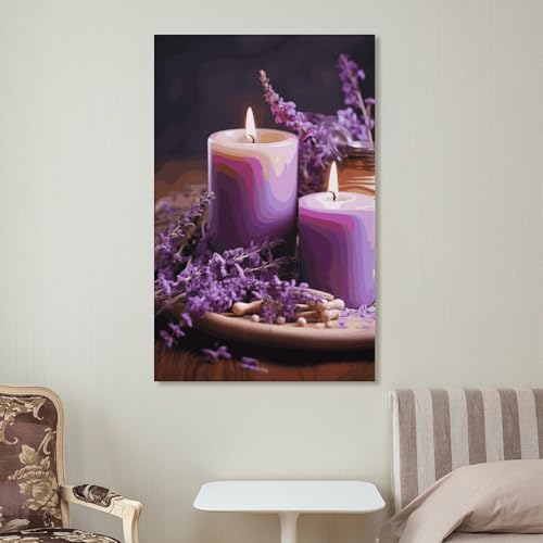 Lavande violette avec bougies cadre moderne décoration bureau