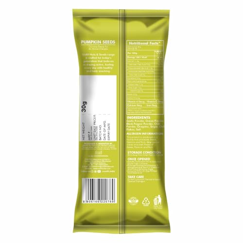 Image of UNIFIT Roasted Salted Pumpkin Seeds 30g | Premium Crunchy Pepitas | High-Protein Healthy Snack for Office, Travel, and Gym