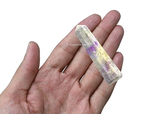 Image of Crystal Heaven Certified Hackmanite Tower Obelisk Point For Chakra, Healing And Balancing - Aaa Grade Original Certified Gemstone Agate For Reiki Meditation Yoga Spiritual (2-3 Inches)