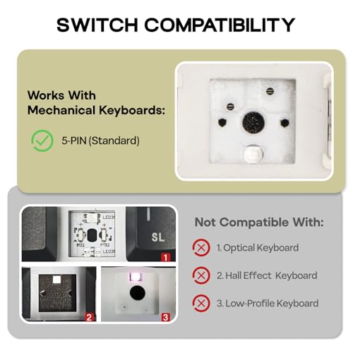 EPOMAKER Crystal Tactile Silent Switch for Mechanical Gaming Keyboard, 35 Pieces, Pre-Lubed, 5-Pin 35gf Crisp Mute Tactile Switches with Standard MX Structure